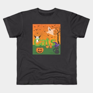 cats halloween Kids T-Shirt